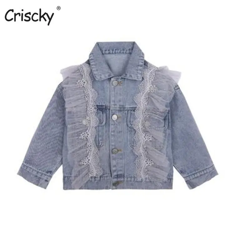 

Criscky Spring Autumn Kids Casual Jacket Girls Long Sleeve Single Breasted Jeans Coats Little Girls Denim Outerwear Costume