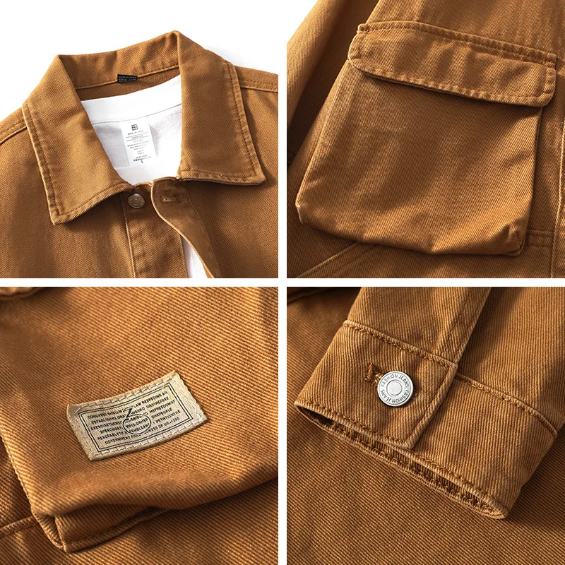 Куртка мужская джинсовая в американском стиле красивая модная рабочая одежда