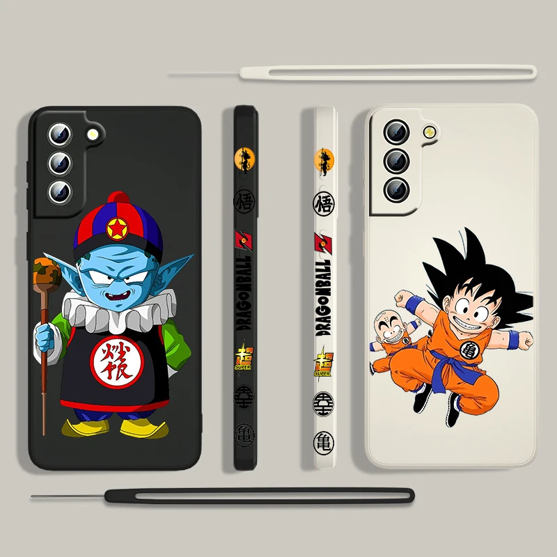 

Dragon Ball Anime Boy For Samsung Galaxy S22 S21 S20 S10 Note 20 10 Ultra Plus Pro FE Lite Liquid Left Rope Phone Case Fundas