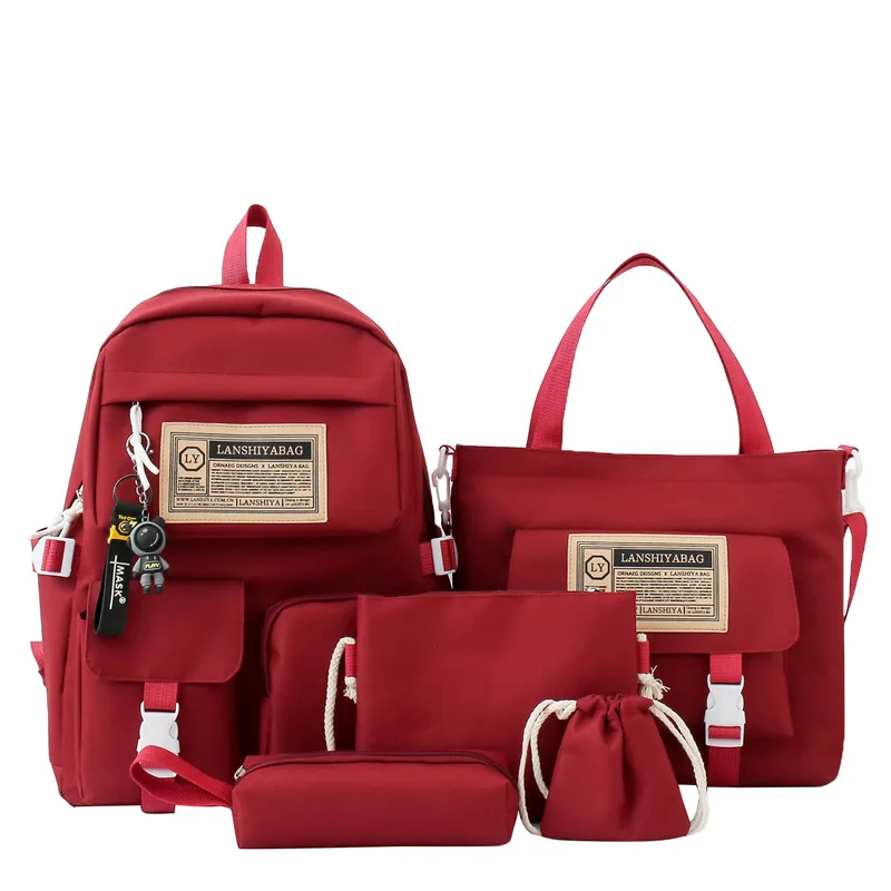 

5 шт./комплект, детский школьный рюкзак для девочек