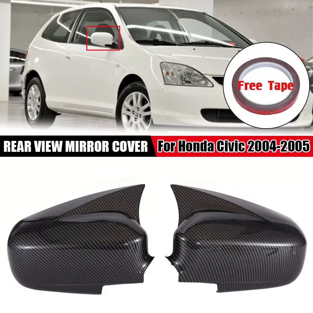 

Для Honda Civic 2002-2005 Автомобильная наклейка на боковое зеркало заднего вида, крышка крыла, внешняя дверь, вид сзади, отделка корпуса, вид из углеродного волокна
