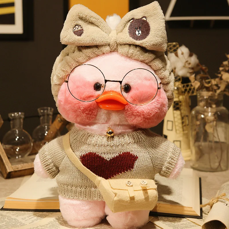 

Whosale 30cm Cute LaLafanfan Cafe Duck Plush Toy Stuffed Soft Kawaii Duck Doll Animal Pillow Birthday Gift for Kids Children