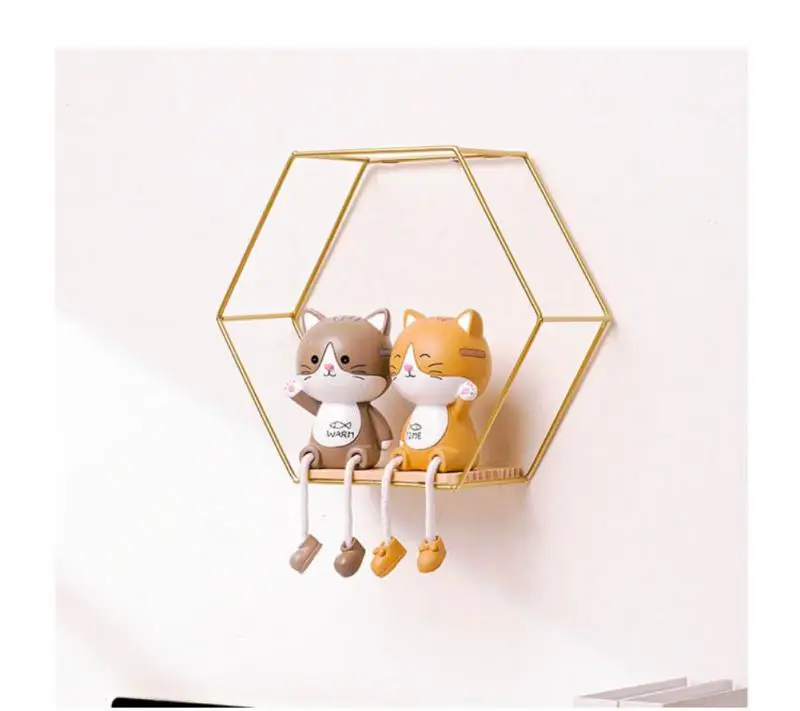 Шестигранная железная подставка полка для хранения декоративные полки