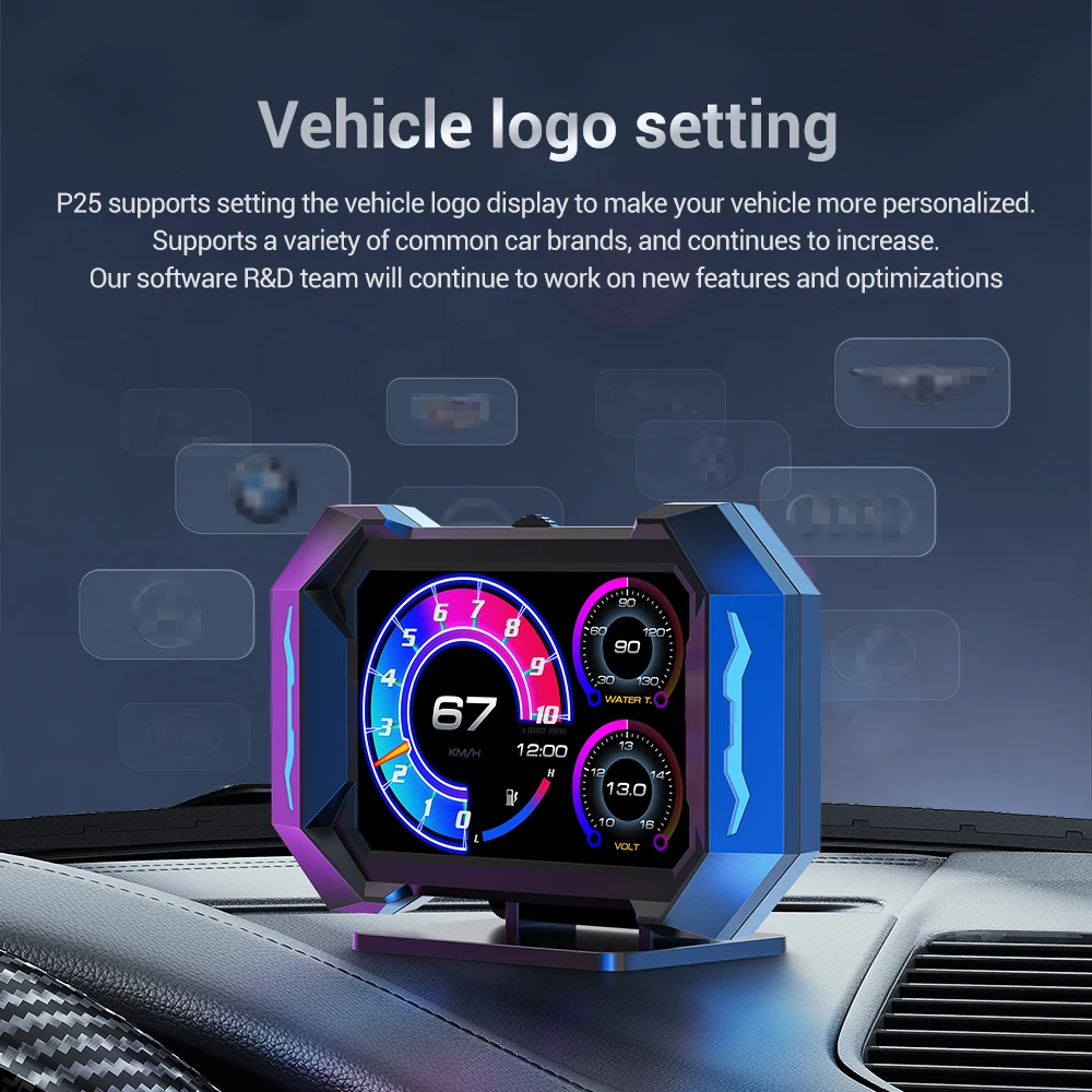 KINLANAO проекционный дисплей P25 OBD2 + GPS HUD многофункциональная интеллектуальная