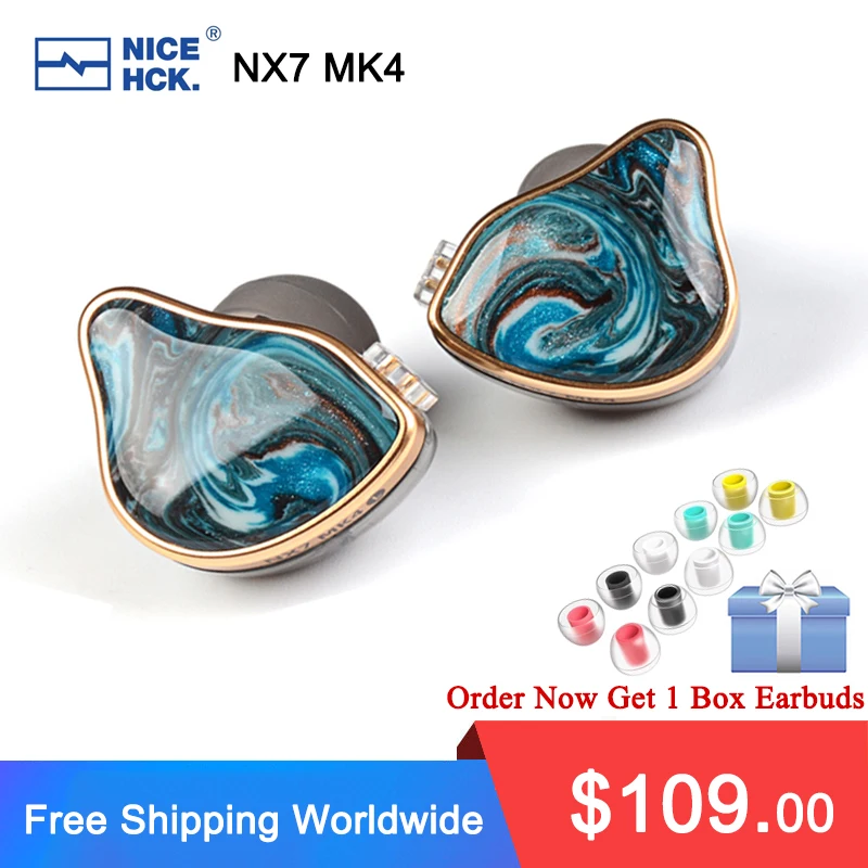 NiceHCK NX7 MK4 Stabilized Wood HIFI Music Earbud 7 Driver Units Hybrid Audiophile Earphone With Replaceable Tuning Filters IEM