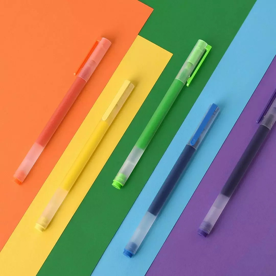 

Xiaomi 0.5mm Super Durable Write Gel Pen Colorful Version Office Signature Pen Mijia Sign Pen Ink Study Stationery Gelpen 5 Pcs