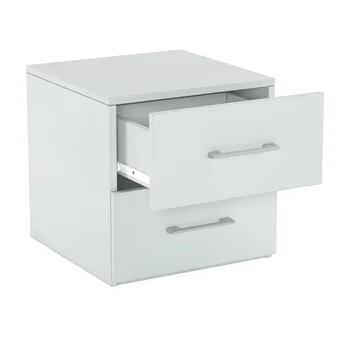Lundy Low Profile Nightstand with USB, White