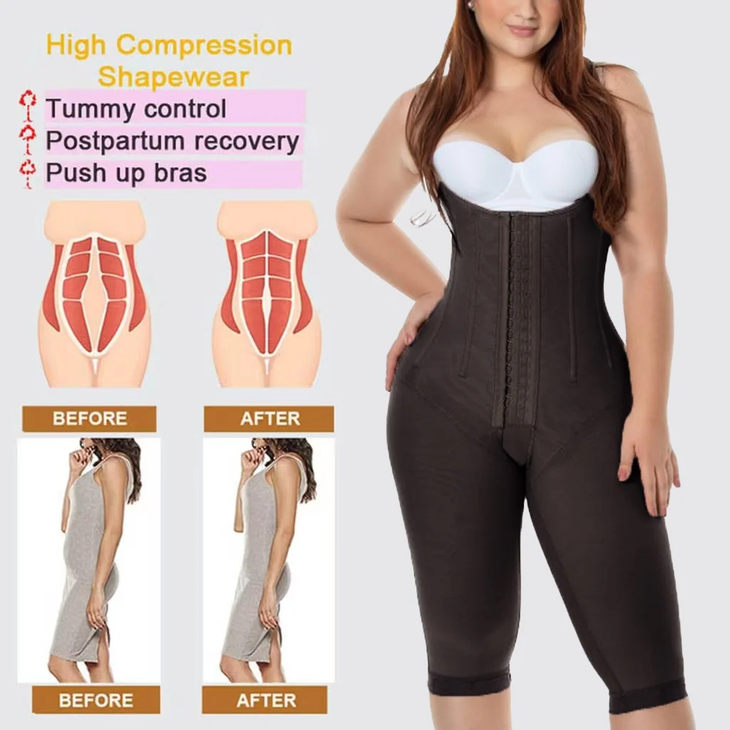 Fajas Colombianas Shapers Women High Waist Body Shapewear Compression Garment Knee Length Corset Body Lingerie Корсет Slimming