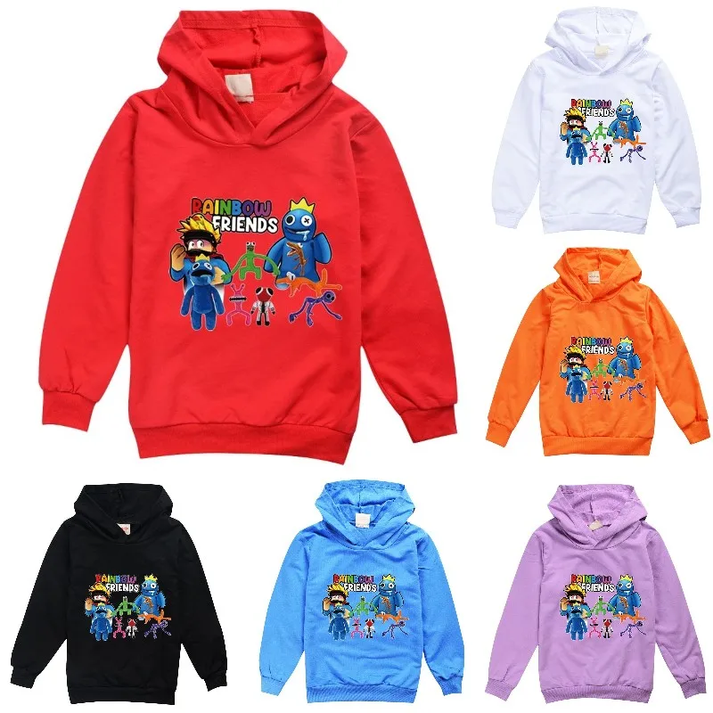 

Детская хлопковая толстовка Rainbow Friends, детская одежда, 100-170 см, Детская толстовка, флисовая Повседневная Толстовка для подростков
