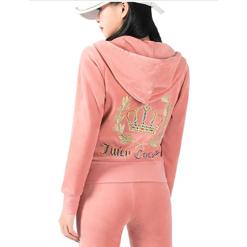 

Новый спортивный костюм для женщин, бархатный сочный спортивный костюм, кутюр, спортивный костюм, комплект из двух предметов, кофты, спортивные костюмы для женщин, штаны