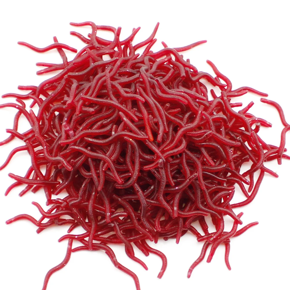 

3.5cm Soft Red Worm Baits Earthworm Carp Fishing Lures Tackle Tool (200pcs) Lure soft bait fake bait red worm set