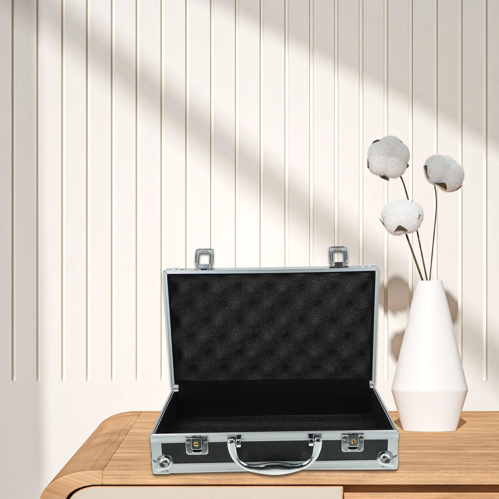 

Алюминиевый ящик для инструментов, портативный медицинский металлический чемодан, детали из перламутрового хлопка и алюминия