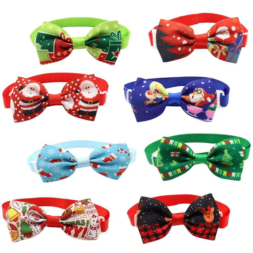 

Bow Pet Dog Collar Tie Christmas Cat Collars Ties Foraccessories Adjustable Dogs Knot Bowtie Neck Puppy Snow Festival