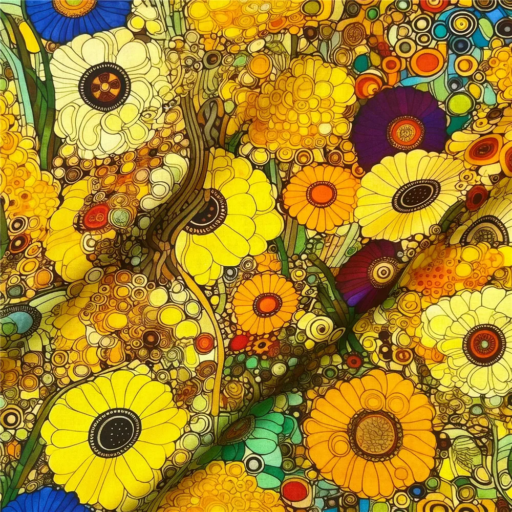 Известная картина маслом цветов хлопчатобумажная ткань для шитья Женская