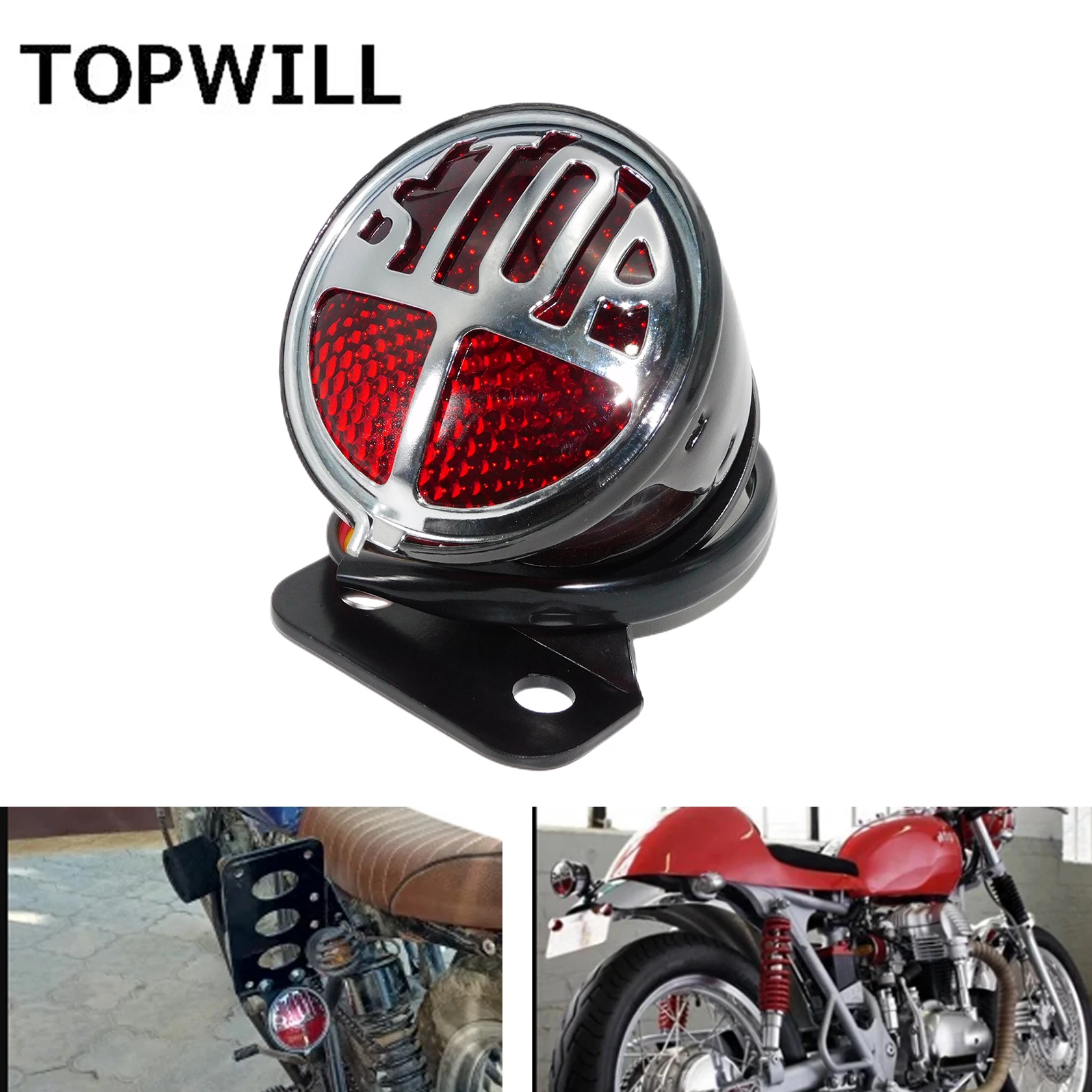 

Motorcycle Retro Brake Taillight Rear Stop Light Tail Lamp For Harley Touring Dyna Softail XL883 Chopper Bobber Cafe Racer