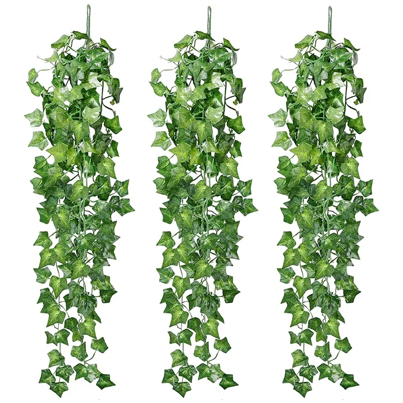 

Искусственные подвесные Плющ лоза, 3 шт., 2,95 футов, искусственные Подвесные Растения, зелень на стену для дома, улицы, сада