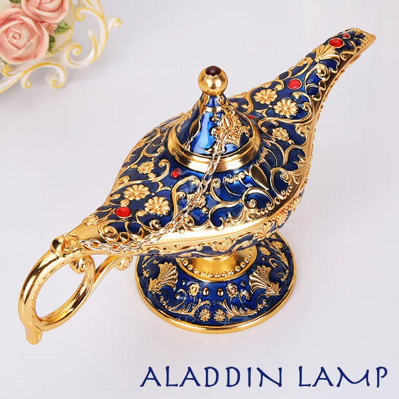 

Vintage Legend Aladdin Lamp Magic Genie Wishing Ligh Tabletop Decor Crafts For Home Wedding Decoration Gift For Party Home Decor
