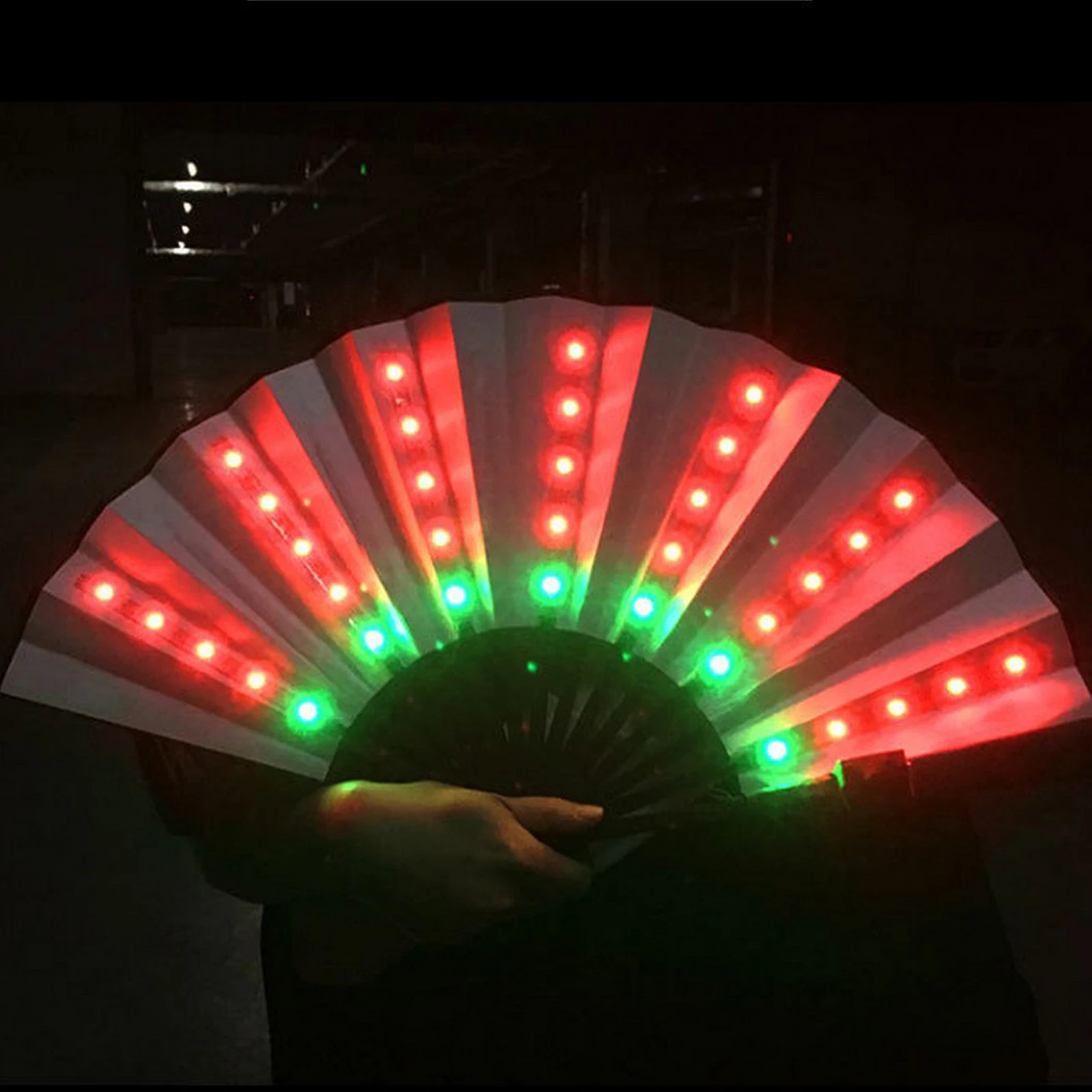 

LED Glowing Fan Chinese Style Folding Fan Colorful DIY Party/Dance LED Paper Fan Stage Performance Show Light Up Fan
