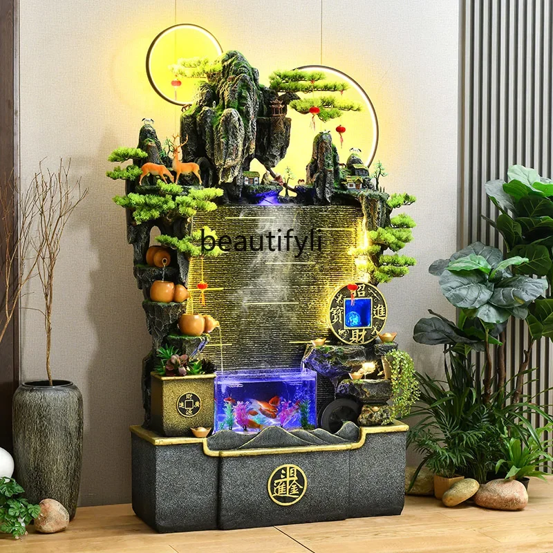 Водная занавеска в китайском стиле настенная каменистая Циркулирующая вода для