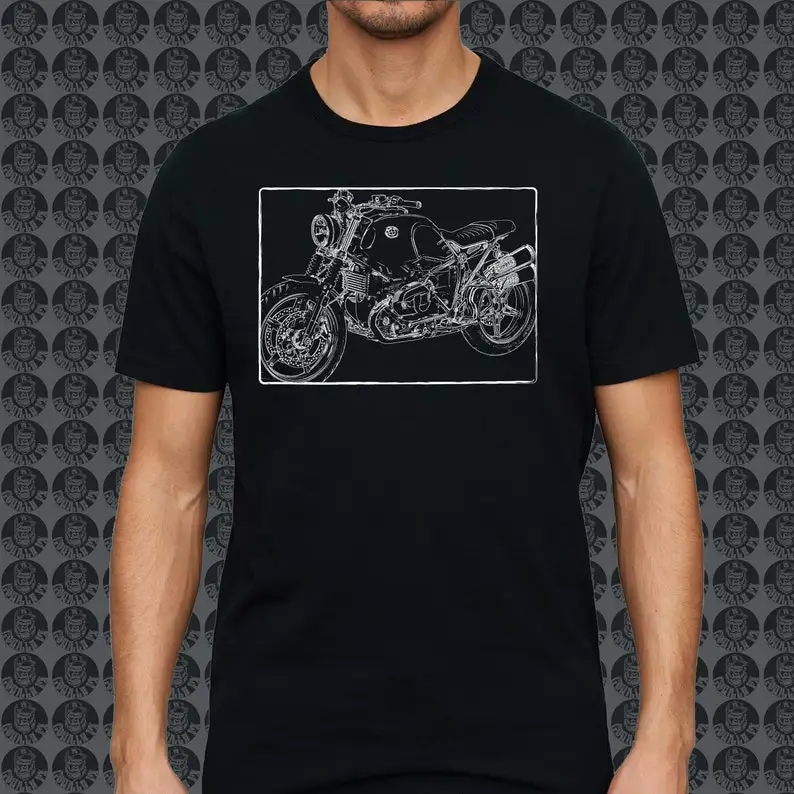 b-b-BMWsM R NINET SCRAMBLER Мотоцикл GorillaFX Графический стиль02 Дизайн Футболка с принтом