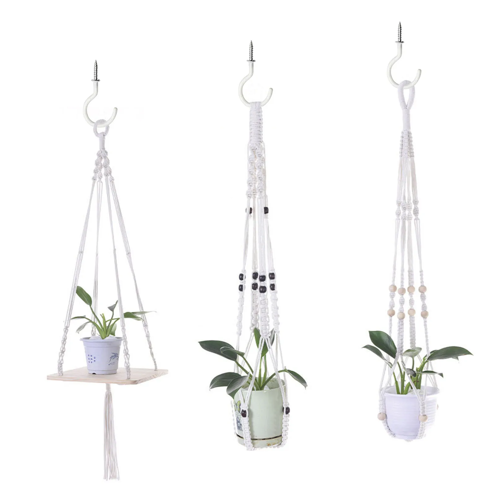 

Hanging Planter Flowerpot Plant Holder Macrame Plant Hanger Wall Balcony Decorations Handwoven Macrame Flower Pots Baskets