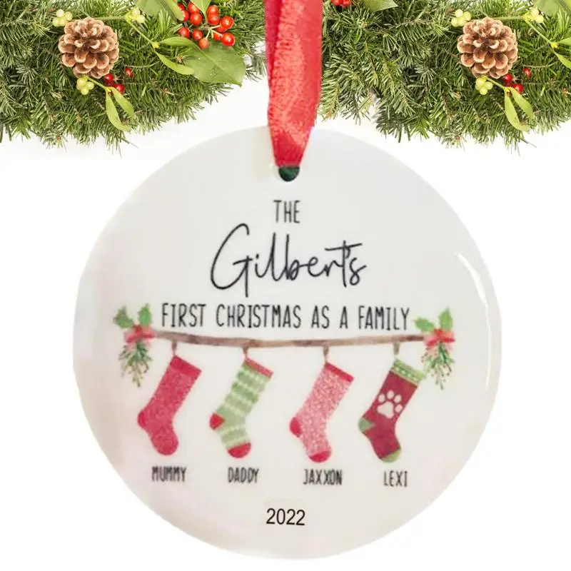 

Акриловые искусственные чулки, рождественские украшения с красной лентой, круглые акриловые заготовки, Рождественское украшение, Рождеств...