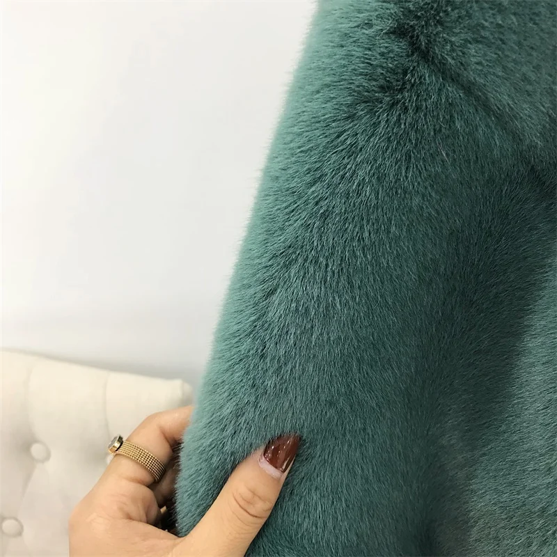 Hooded Faux Fur Coat Women Autumn Winter 2022 Casual Loose Long Female Jacket Fur Plush Thick Warm Cotton Lining Outwear Clothes
