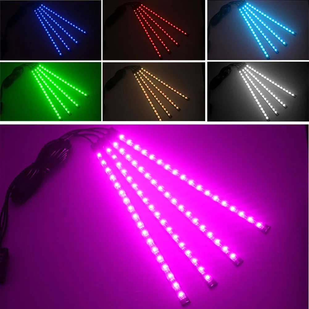 Foot Light 4 in 1 LED Car SMD5050 5V USB RGB LED Strip Automotive Ambient Lamp Vintage Cover Bulb Guard Lamp Pendant