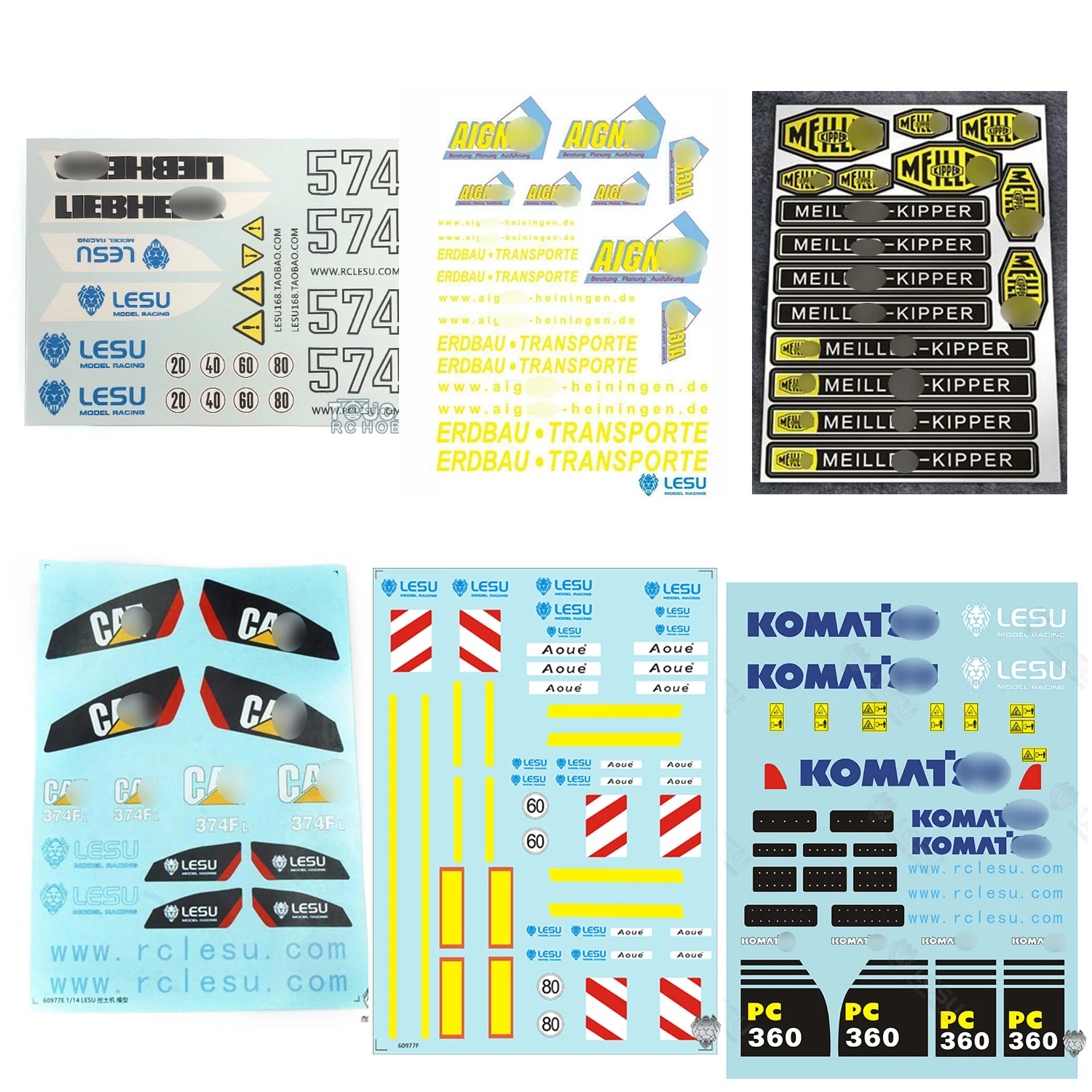 

1/15 1/14 наклейки на водные переводки для Liebherre RC погрузчик RC самосвалы трейлеры CAT Komatsua гидравлические экскаваторы на дистанционном управлени...