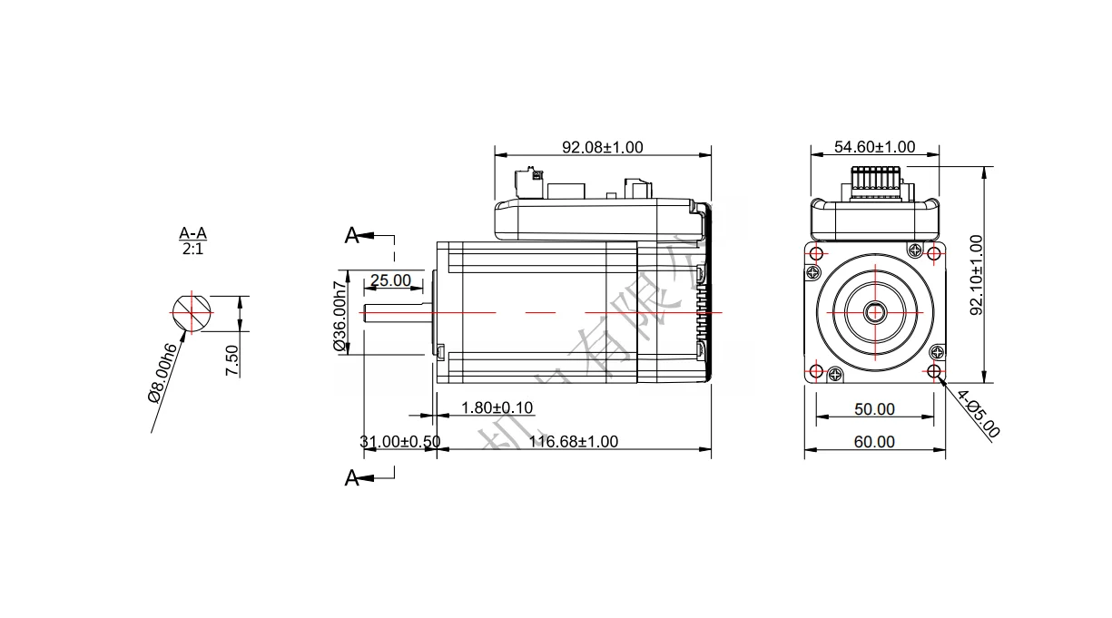 JMC Nema24 2-фазный 3Nm 5.0A 36VDC встроенный шаговый двигатель и контроллер драйвера CANbus