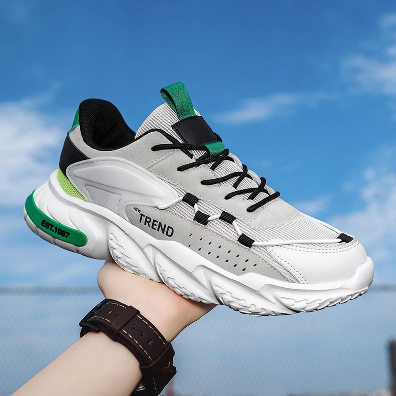 

Fashionable and Comfortable Outdoor Non-slip Shoes Autumn New Mens Casual Shoes Thick Bottom Mesh Breathable Large Size Shoes 46