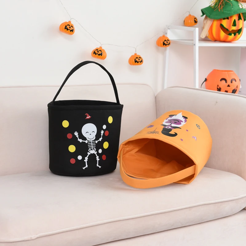 New Design Christmas Carrier Bag Portable Tote Bag Cute Pumpkin Bucket Halloween Party Decor Candy Bags