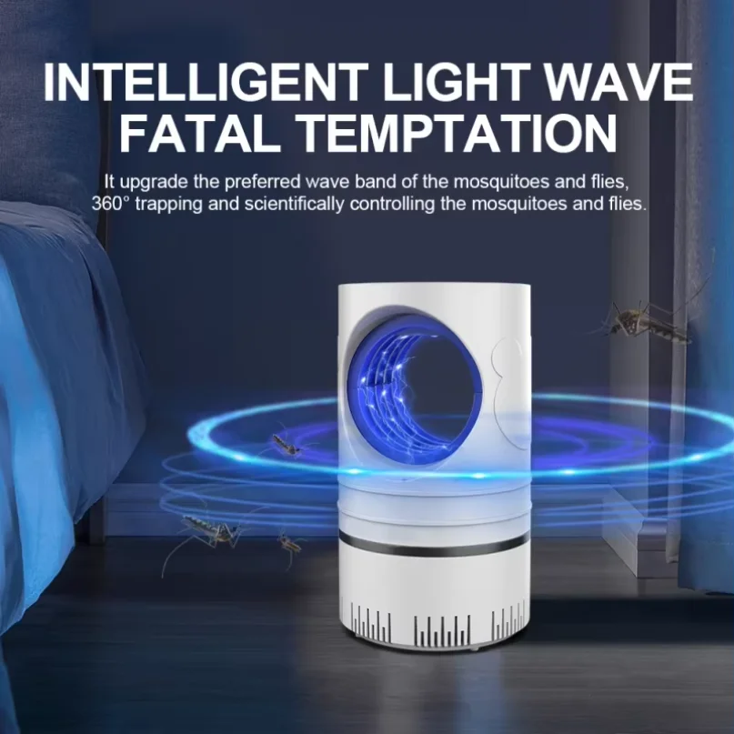 Фото Электрическая ловушка для насекомых и комаров с LED-подсветкой, USB-питанием и адаптером, 1 шт. №4