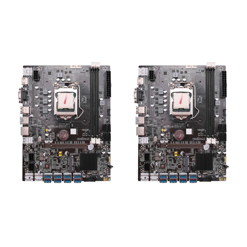

2X B75 BTC Mining Motherboard+Random CPU LGA1155 8XPCIE USB Adapter Support 2XDDR3 MSATA B75 USB BTC Miner Motherboard