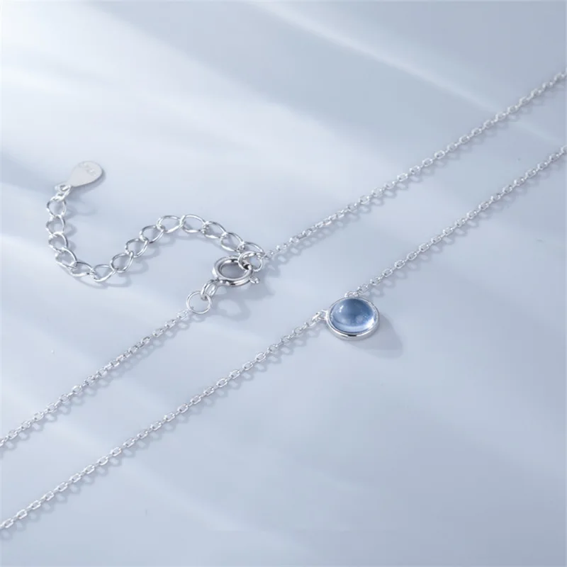 

Ocean Heart Necklace Feminine Design Sense Ins Net Red Cold Wind Blue Pendant Clavicle Chain Simple Accessories