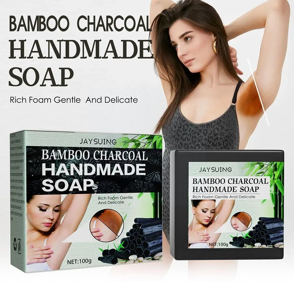 

100g Bamboo Charcoal Soap Lightening Armpit Joint Precipitate Soap Handmade Cleaning Body Whitening Q7D7