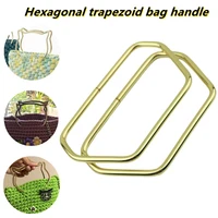 trapezoid metal bag handle replacement women handbag tote handles gold clutch bag belt straps accessories