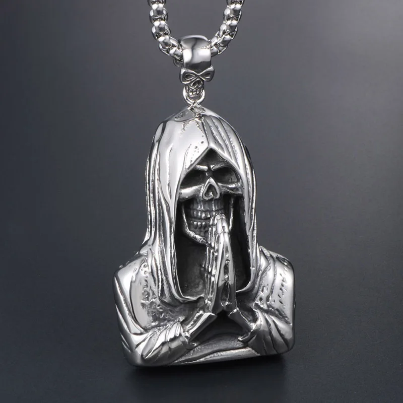 Ожерелье с подвеской в виде скелета из нержавеющей стали