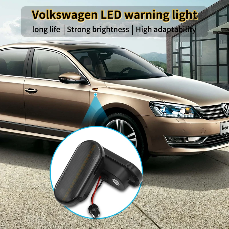 2pcs LED Dynamic Side Marker Light Turn Signal Lamp For Volkswagen VW Golf 3 4 Passat B5 B6 Bora Polo Touran Car Accessories