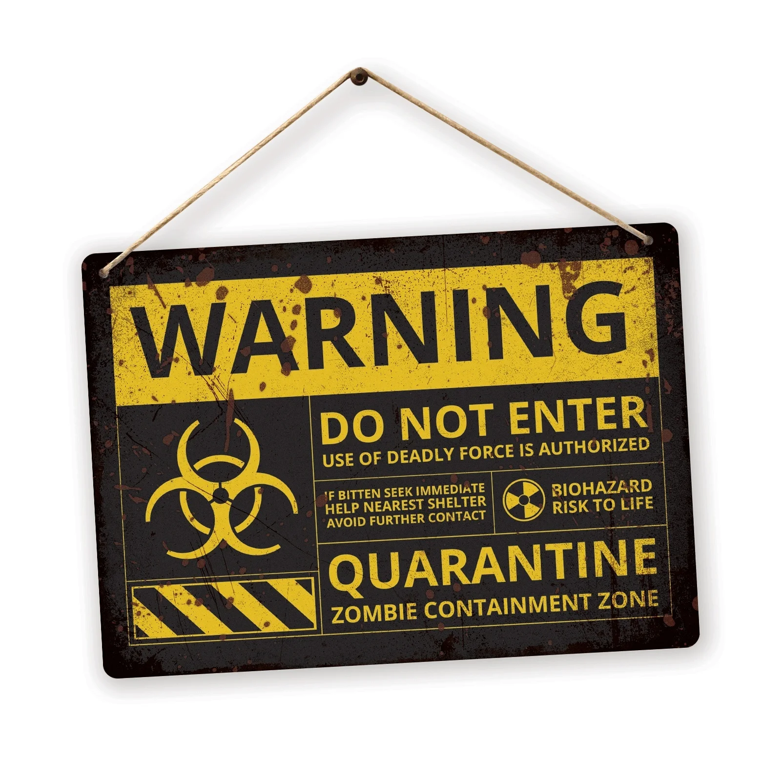 

Зона карантина зомби-металлическая настенная табличка, напечатанная искусство-украшение на Хэллоуин (посетите наш магазин, больше товаров!...