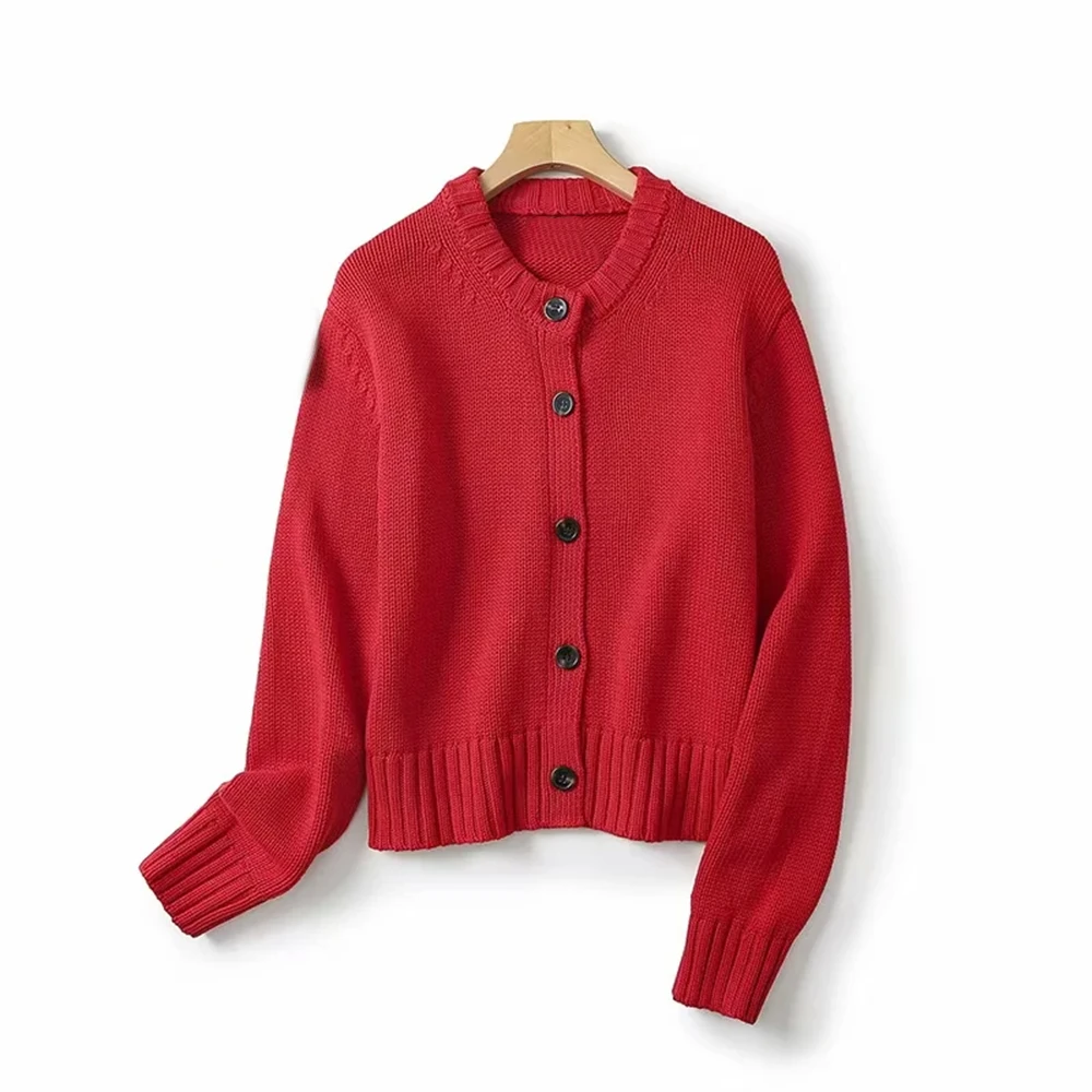 Женский короткий вязаный кардиган на пуговицах осень 05672685600