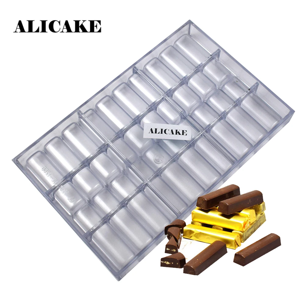 

Поликарбонатные формы для шоколада, 20 ячеек, профессиональные Кондитерские конфеты, форма 80*20*16 мм, инструменты для выпечки шоколада
