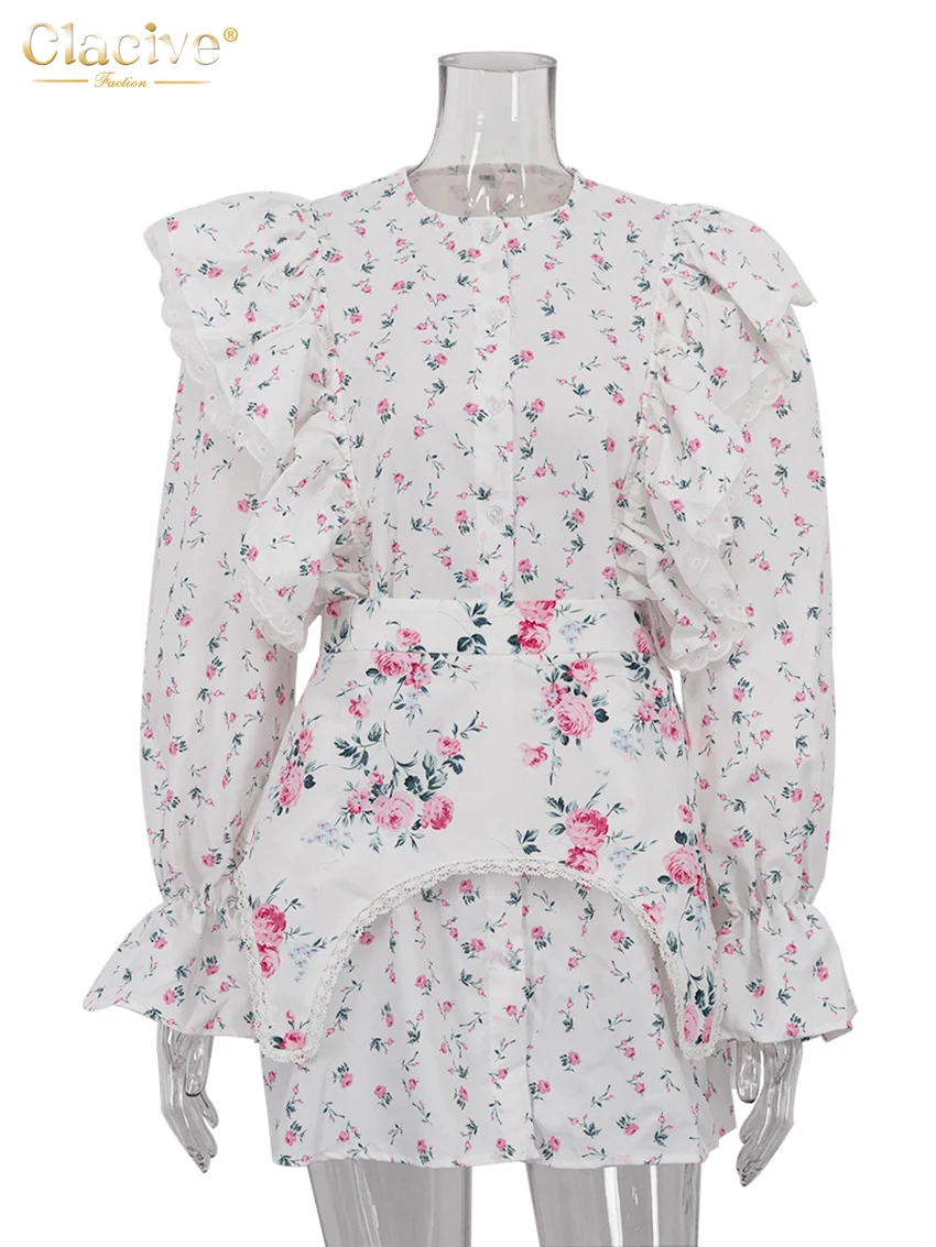 Clacive модное свободное женское платье с принтом повседневное мини-платье круглым