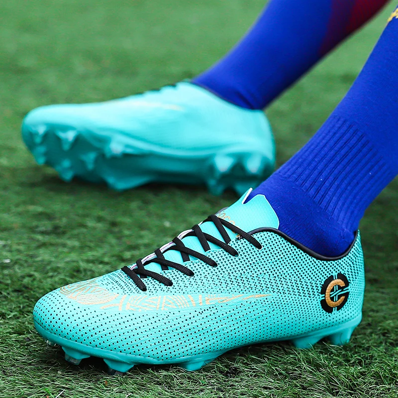 Hot Sale Green Cheap Football Shoes Men FG/TF Soccer Cleats Men Kid Football Sneakers Society Futsal Sneakers chuteiras de campo