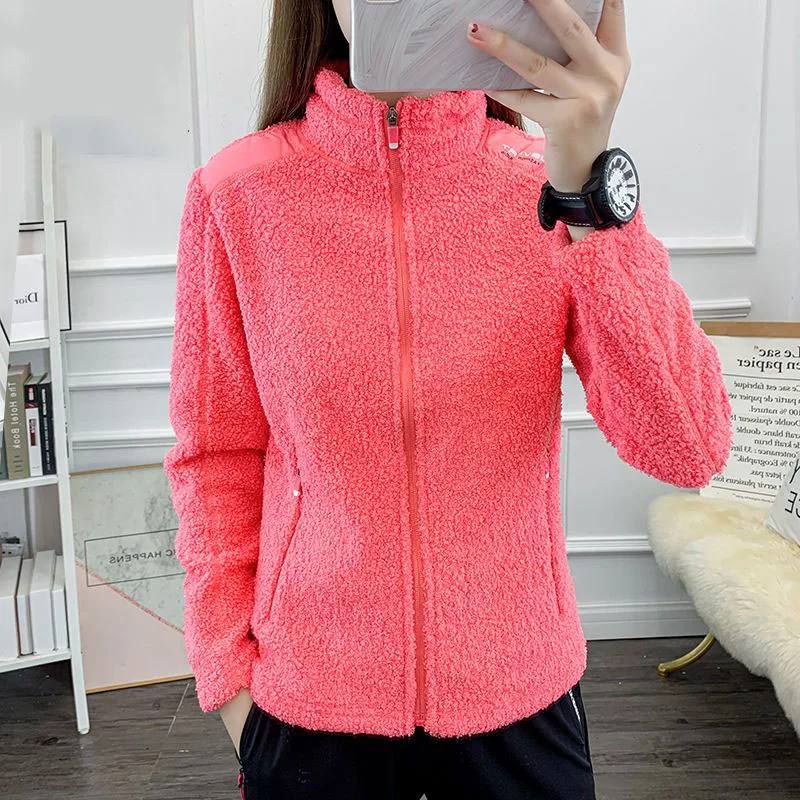 Parkas Women's Outdoors Coats 2023 Winter Fashion Faux Fur Fleece Zipper Splicing Stand Collar Warm Casual Warm Jackets Woman