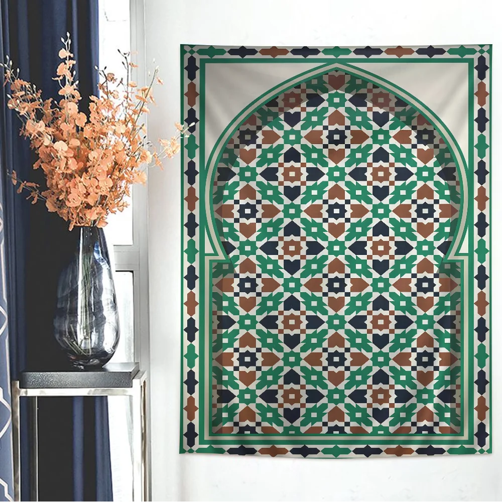 Morocco Door Arabic Cartoon Tapestry Hippie Flower Wall Carpets Dorm Decor Art Home