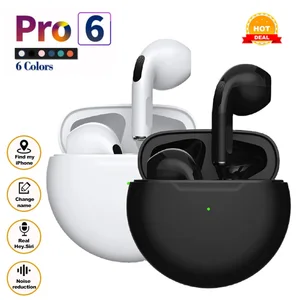 air pro 6 wireless 5 0 earphone tws bluetooth stereo earbuds in ear mini pods headphone noise cancelling sports gaming headset free global shipping
