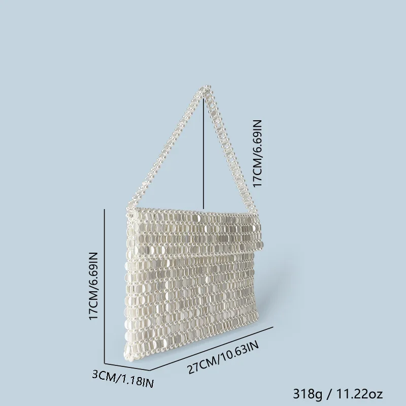 Модная блестящая сумка ручной работы из акрила и бисера выдолбленная на плечо
