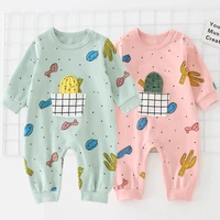 spring and autumn new baby one piece clothes newborn long sleeved khaki clothes climbing clothes baby pajamas bottomed clothes