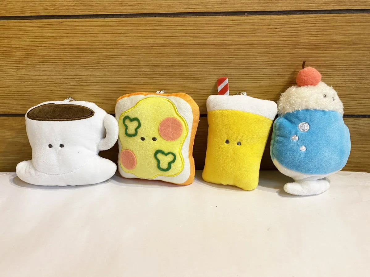 Фото Yell World фаршированные 5,8 см маленькие круглые глаза Cafe Petit Mascot BC kawaii газированная кофе в зернах сэндвич торт плюшевая модель кулон №5